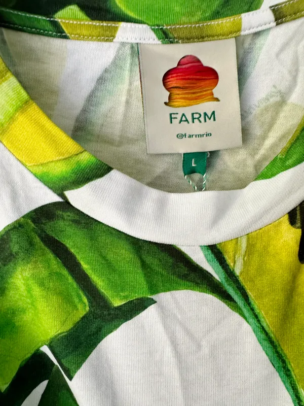 Farm Rio Tropical Foliage Cotton Tee, Size S - Image 8