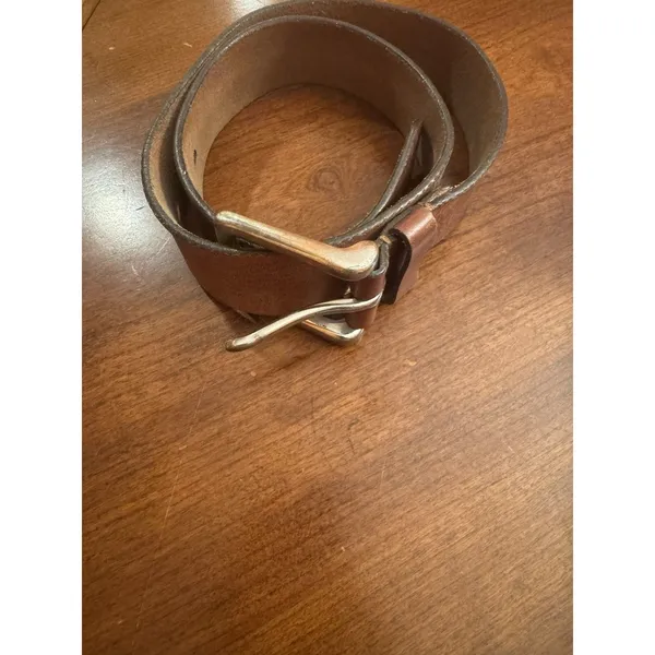 Vera Pelle Leather Belt Italian Brown Sz 32 - Image 5