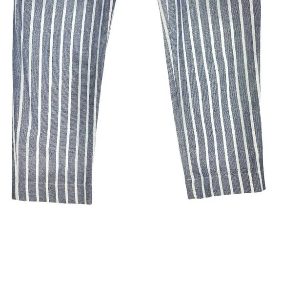 Urban Outfitters Gianna Striped High-Rise Paperbag Pants Linen White/Blue size 0 - Image 7
