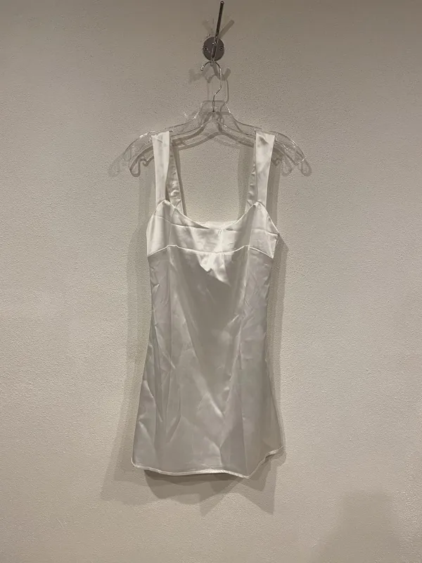 Peppermayo Odette Satin Mini Dress Womens 6 White Square Neck Sleeveless Party - Image 2