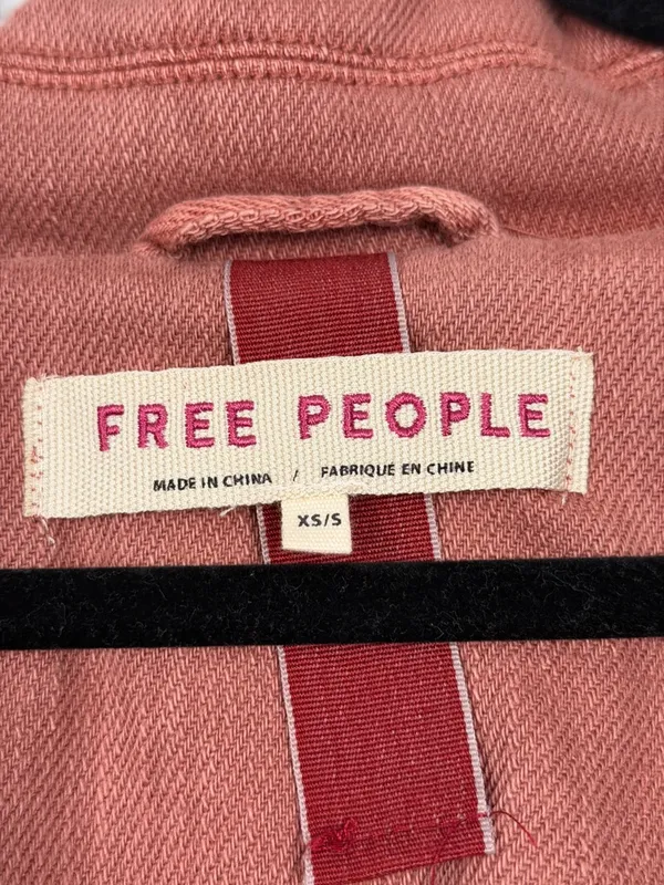 Free People Dusty Rose Long Coat Jacket Belted Double Breasted Trench Coat - Image 4