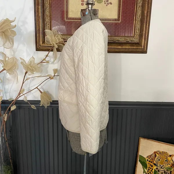 J.Crew Signature Puffer Lady Jacket Dusty Ivory Quilted PrimaLoft Sz 6 🧡🎀 - Image 10