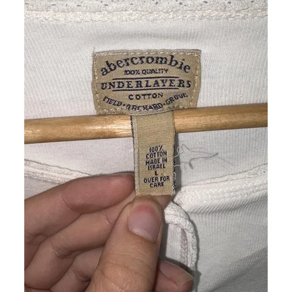 Abercrombie & Fitch White Knit Cotton Button Long Sleeve Cardigan Sweater Size L - Image 3