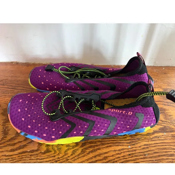 Sport.D Women Purple Water Shoes Aqua Socks Beach Swim BM096 Size 39 - Image 3