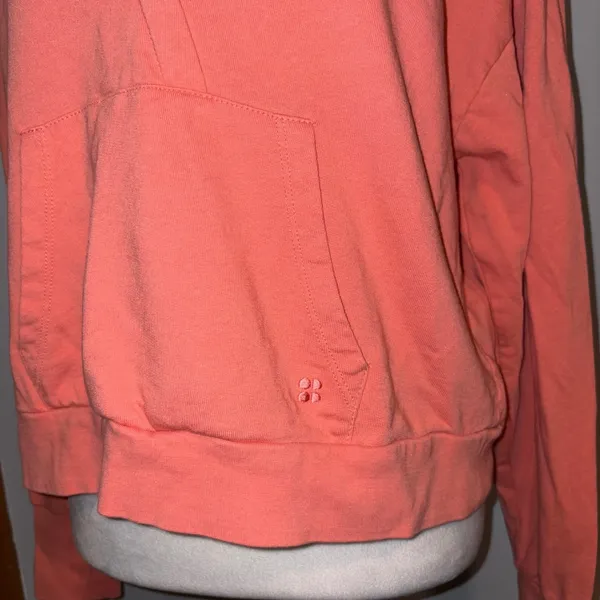 Sweaty Betty After Class Relaxed Hoodie Coral Pink Thumbhole Pocket Athleisure‎ - Image 3