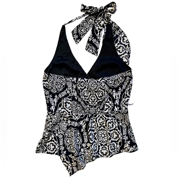 White House Black Market Silk Medallion Print Halter Top Size 10 NWT - Image 6