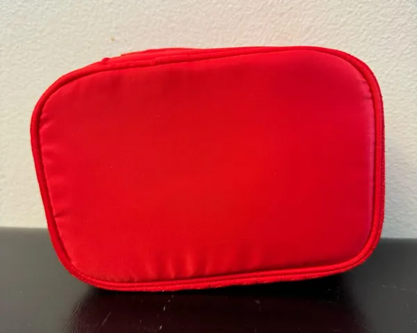 Red Pink Mary Kay makeup bag with gold chain handle #glam #makeup bag New - Image 7