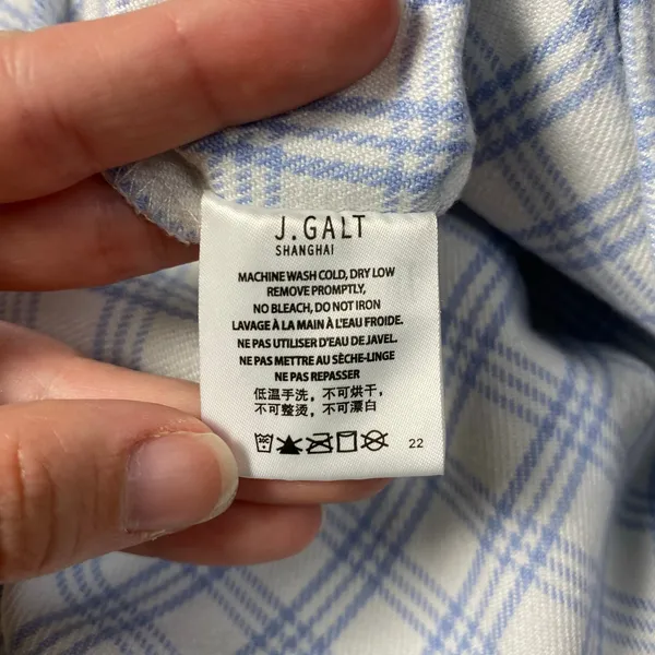 Brandy Melville John Galt Cara Plaid Baby Blue White Mini Skirt‎ Size OS XS/S - Image 9