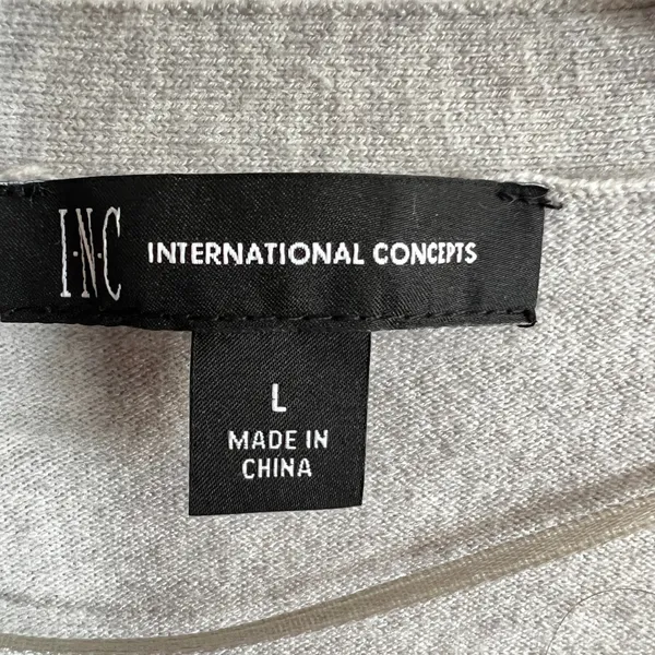 GRAY PEARL CARDIGAN SWEATER BUTTON DOWN‎ PREPPY LARGE - Image 4