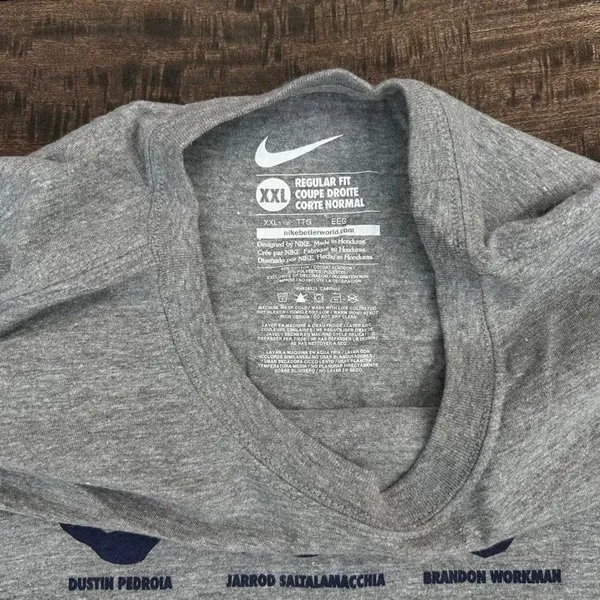 Grey Nike 2013 Ref Sox Baseball Team Graphic Tee #GetBeard T-Shirt - Image 3