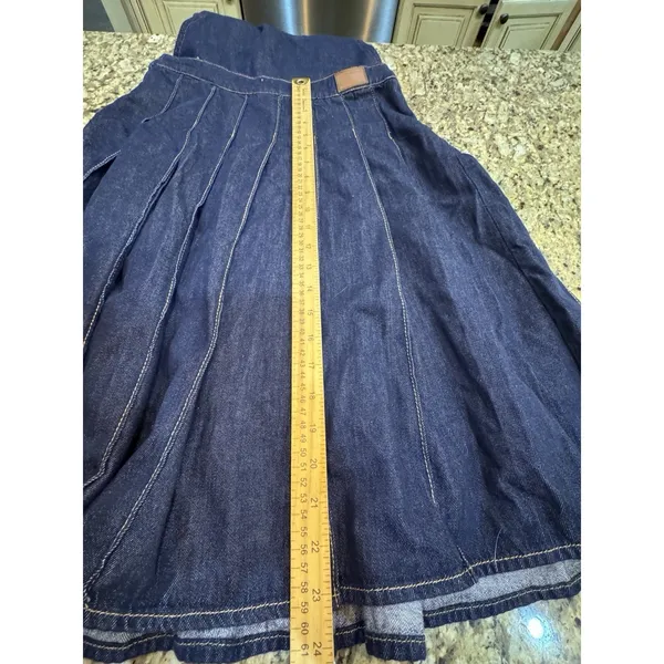 Urban Revivo Overall Pinafore Dress Size 4 Denim Pleated - Image 7