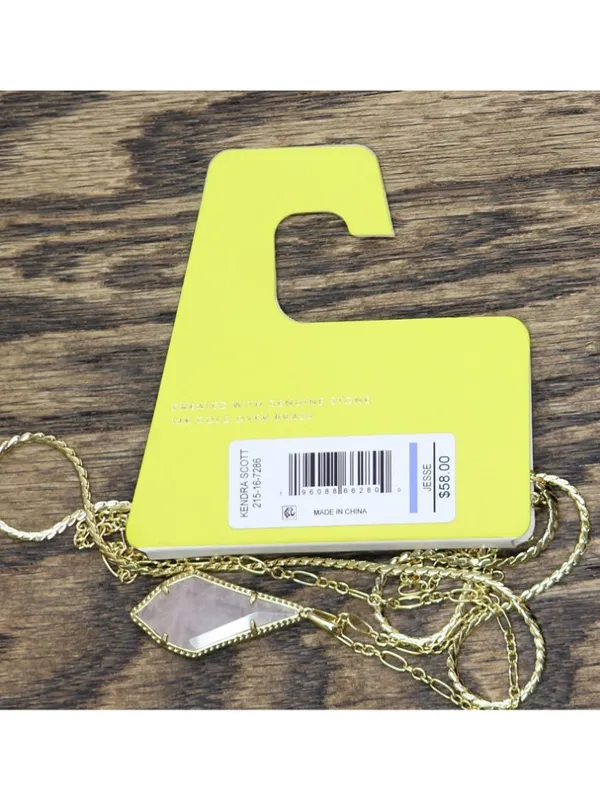 NWT Kendra Scott Teardrop Pendant Flat Chain Necklace Gold Yellow 22.5" - Image 4