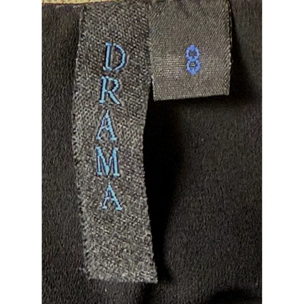 VTG Drama Floral Bias Cut Maxi Skirt 8 Taupe Black Made USA‎ Dark Academia - Image 4
