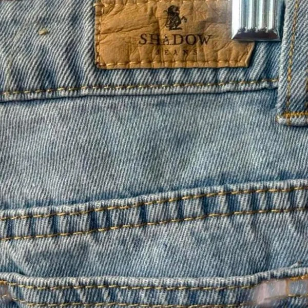 Womens Shadow Jeans Y2K Embroidered Rose Distressed Crop Jeans Light Wash Size L - Image 6