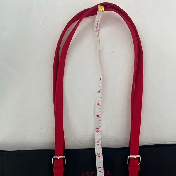 Escada Large Nylon Shopper Tote Black Red Shoulder Bag Travel Tote - Image 9