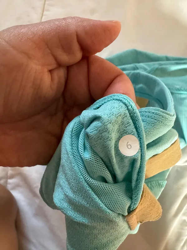 Lululemon Racerback Tank Top Aqua Blue Striped Built-In Bra Size Unknown - Image 11