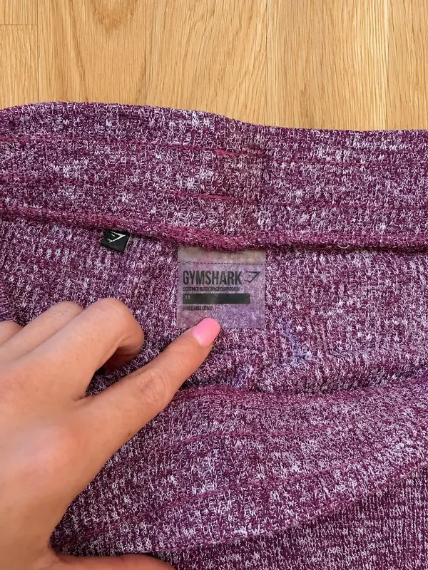 Gymshark Slounge High Rise Leggings Pants Purple White Marled Drawstring Sz M - Image 3