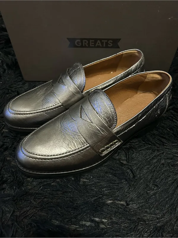 FRYE Melissa metallic leather loafers slip on shoes women’s 8 new - Image 2