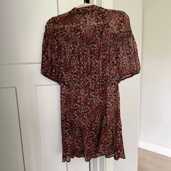 Free People Bonnie Mini Dress Floral short‎ sleeve buttons sheer - Image 6