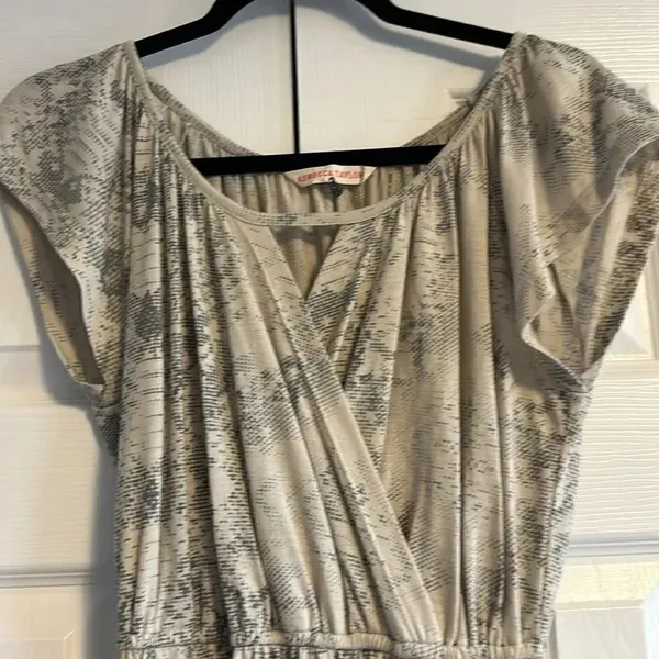 REBECCA TAYLOR Animal Print Short Sleeve T-Shirt Material Maxi Dress Size XS - Image 3