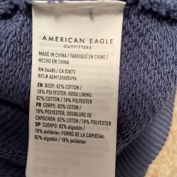 American Eagle never worn blue cropped hoodie! - Image 4