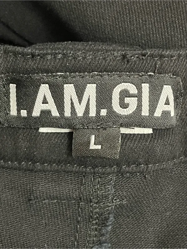 I.AM.GIA Ursa Cargo Pants Large Black Zip Off Convertible Shorts Silver Hardware - Image 13