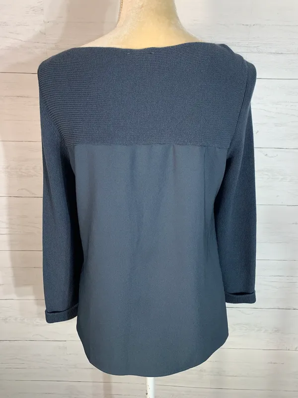 Ann Taylor Blue Sweater Slits with Buttons Woman’s Size Small. - Image 4
