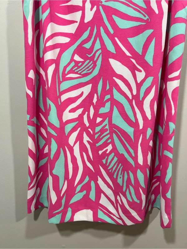 Lilly Pulitzer Sabrina Pink & White Sleeveless Shift Dress Size Medium - Image 3