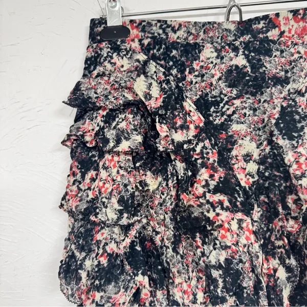Isabel Marant Etoile Blue Pink Floral Silk Mini Skirt Womens 4 Coquette Romantic - Image 8