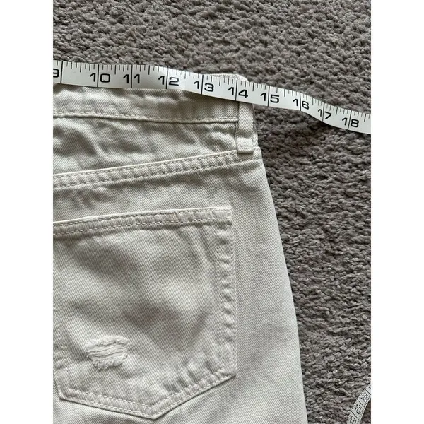 We The Free Women's Khaki Denim Mini Skirt Size 28 Casual Distressed EUC - Image 6