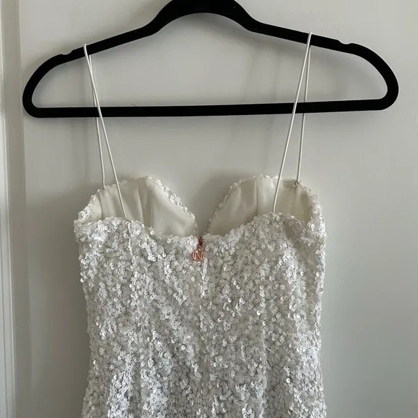 Nookie Confetti Sequin Mini White Bodycon Dress - Image 10