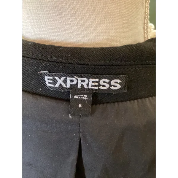 Express Black Ruched‎ Sleeve Blazer Jacket Women's Size 8 - Image 6