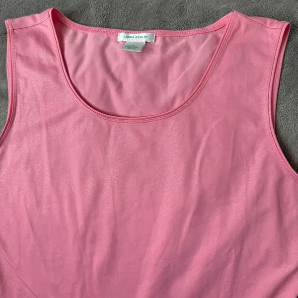 Womens Pink Shimmery Tank‎ Top Cami Blouse Size M Sparkly Layering Stretch Shell - Image 7