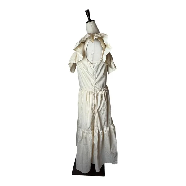 English Factory Dress Women Small Beige‎ Ruffled Neck Sleeveless Midi NWT Boho - Image 10
