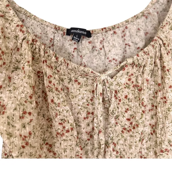 Ambiance Floral Crop Top Brown Size L - Image 3