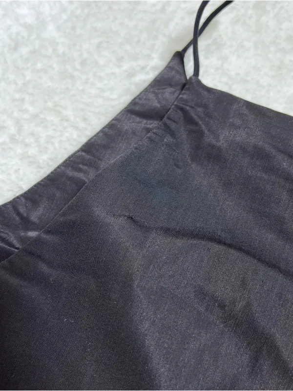 Zara Black Satin Halter Strappy Crop Top Medium - Image 10