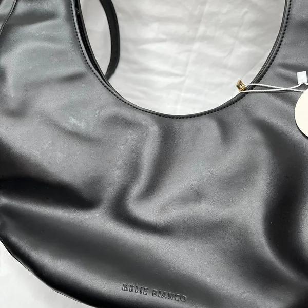 Melie Bianco Vegan Leather Black Danni Large Convertible Hobo Bag - Image 5