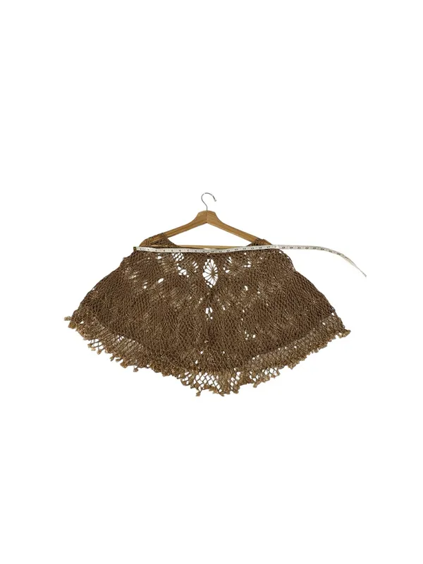 The Bead Metallic Crochet Shrug Capelet Bronze Boho Ren Fest Beaded NWT Y2K - Image 6