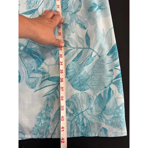 Lulus Strapless Midi Dress Womens XL Blue Tropical Floral Smocked Slit NWT - Image 10
