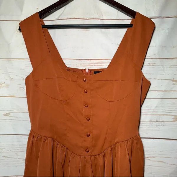 Cider • Mini Dress • Brown/Orange • Medium • Tiered - Image 2
