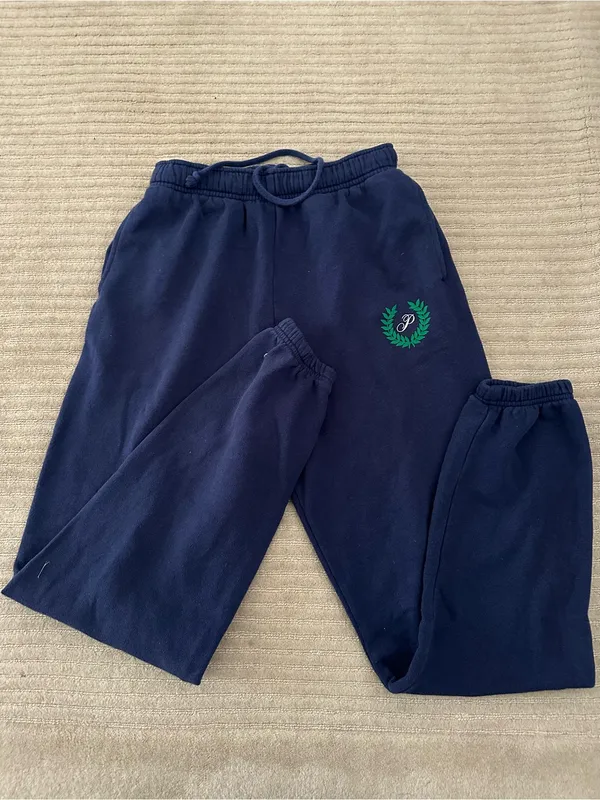 Pink Victoria's Secret Navy Jogger Pants - Green Crest Detail size XS - Image 4
