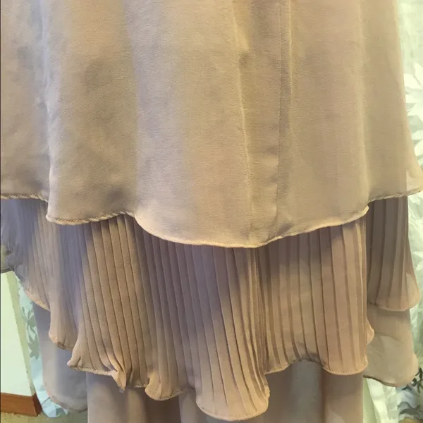 Double Zero Dusty Rose Hi Lo Ruffle Dress Large Layered Asymmetrical - Image 5