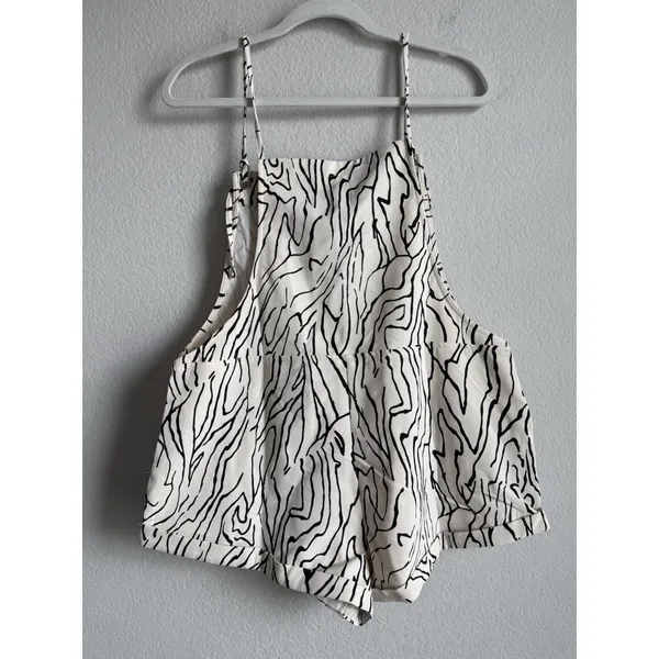 Princess Polly‎ Zebra Print Short Overalls Cream Sz 4 Utopia Romper Festival NEW - Image 8