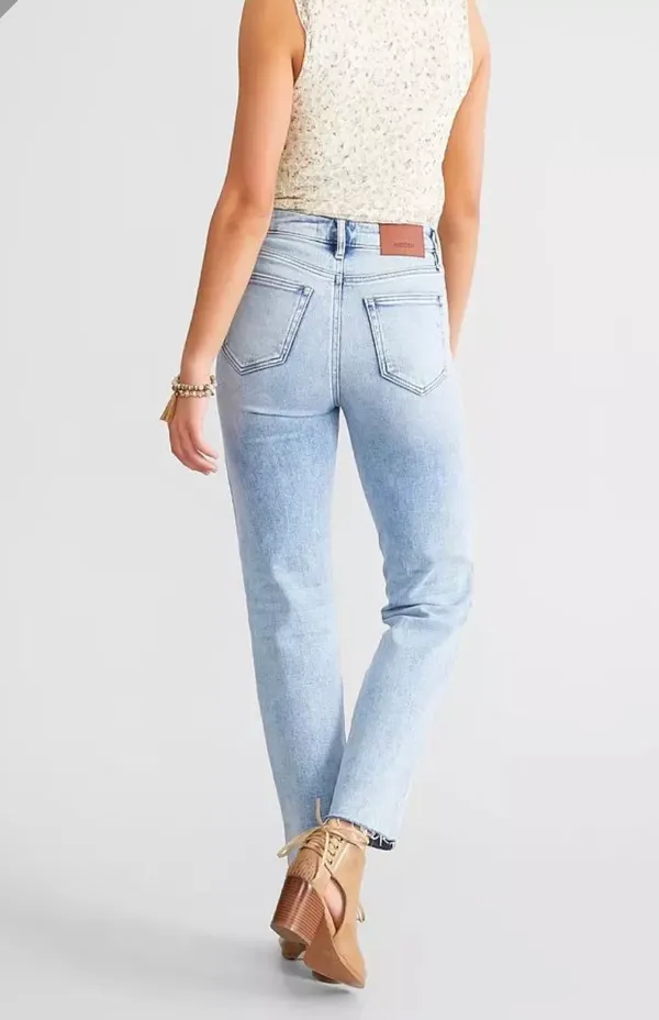 Buckle hidden straight leg jeans - Image 4