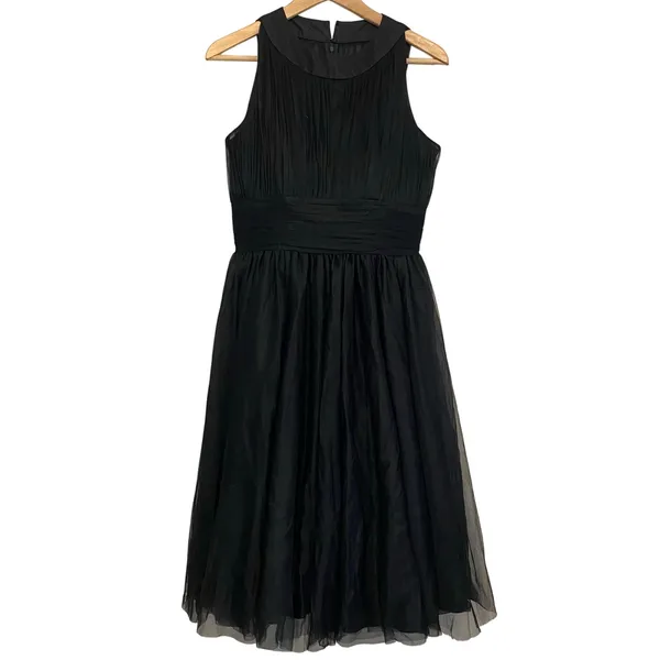 Unique Vintage Womens Sz Medium Tulle Swing Dress Knee Length Mesh Occasion - Image 2