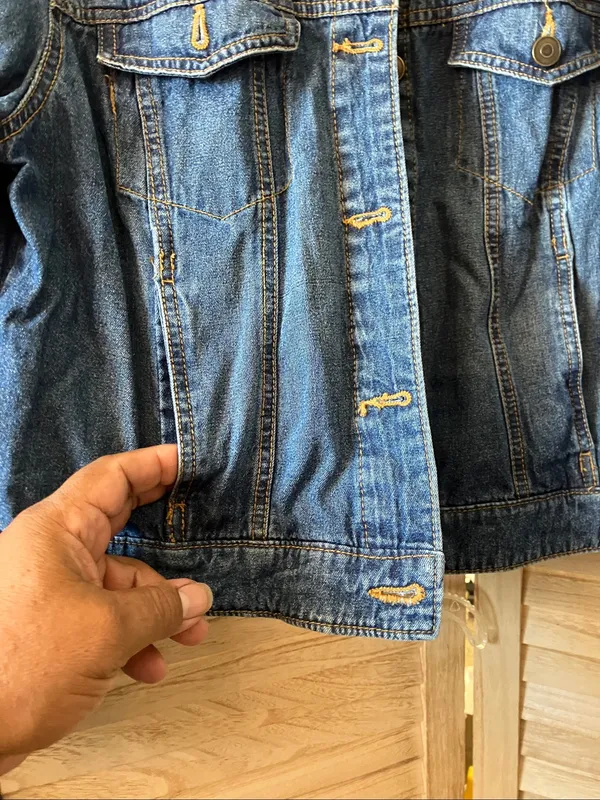 Faded Glory Blue Denim Jacket Large - Image 6