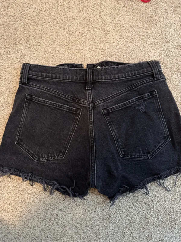Abercrombie Black Denim Shorts - Image 3
