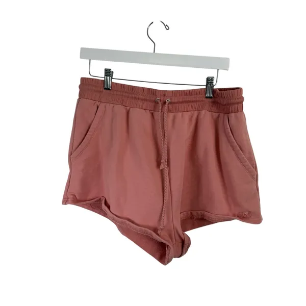 For Love &‎ Lemons Morgan Sweat Shorts Terry Cotton Salmon Pink Womens XL - Image 2