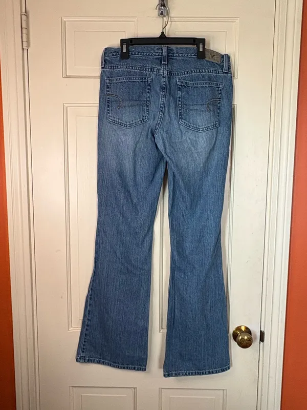 American Eagle Favorite Fit Low Rise Flare Jeans Sz 6 Regular Y2K vintage - Image 9