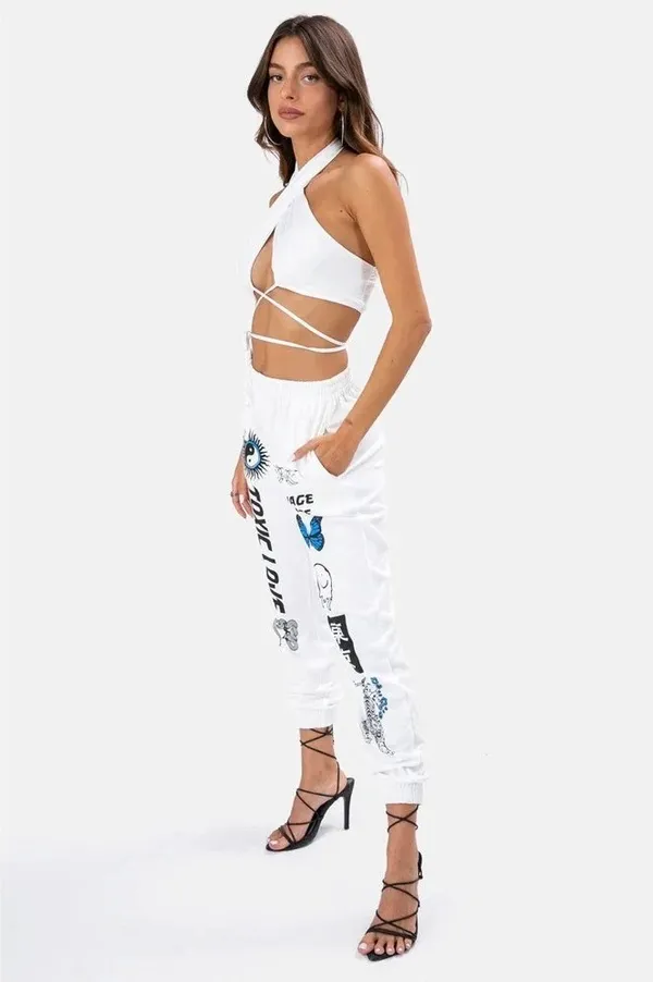 Adika Luka Cross Wrap Halter Top White XS-S - Image 6